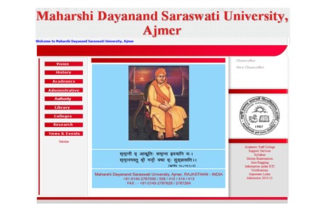 Maharshi Dayanand Saraswati University Website