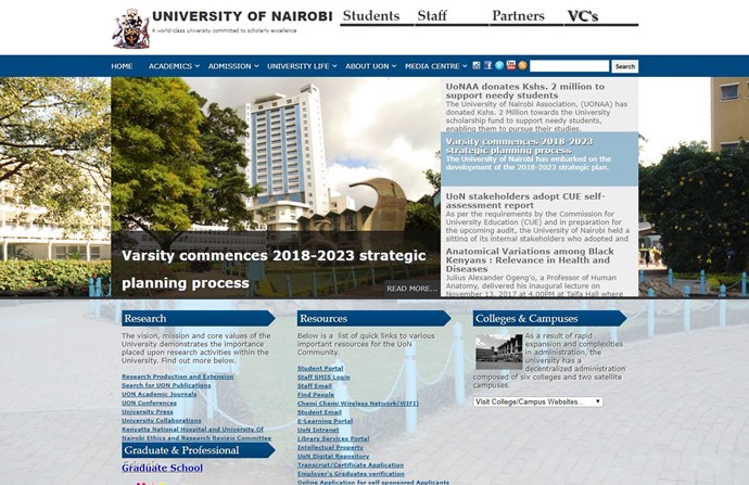 University of Nairobi Website