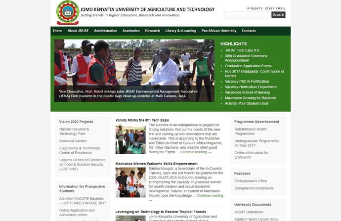 Jomo Kenyatta University of Agriculture and Technology Website
