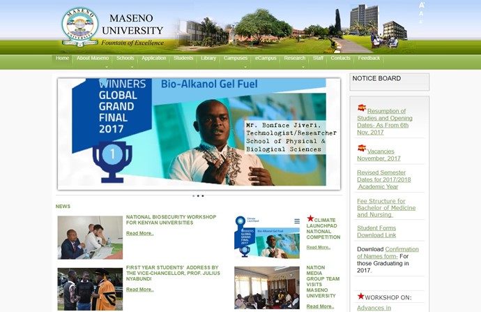 Maseno University Website