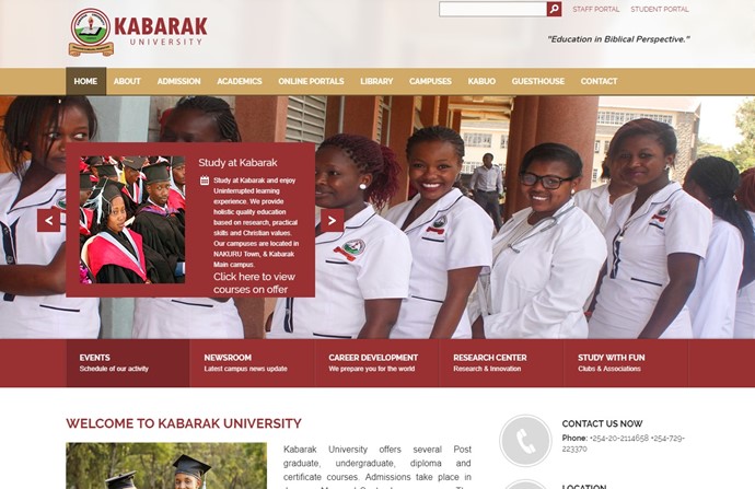 Kabarak University Website