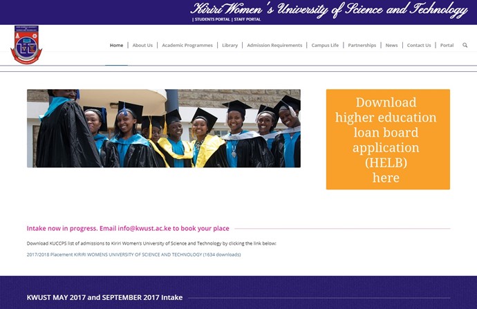 Kiriri Women's University of Science and Technology Website