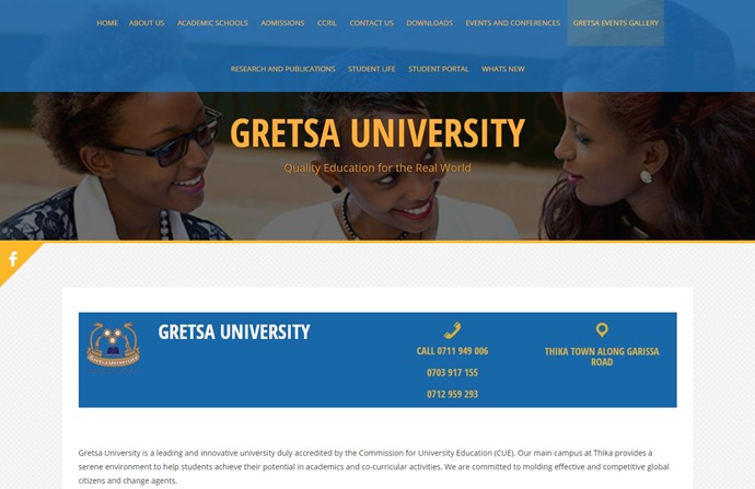 Gretsa University Website