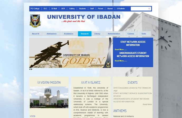 University of Ibadan Website