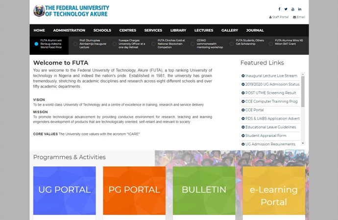 Federal University of Technology, Akure Website