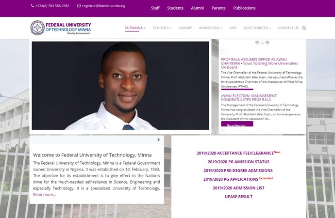 Federal University of Technology Minna Website