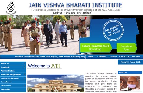 Jain Vishva Bharati University Website