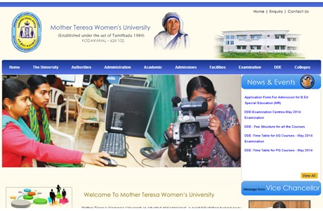 Mother Teresa Women's University Website
