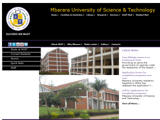 Mbarara University of Science & Technology Website