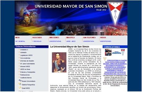 University of San Simón Website