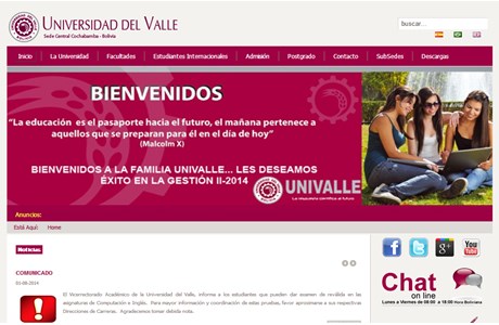 Valle Private University Website