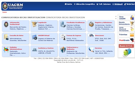 Gabriel René Moreno Autonomous University Website