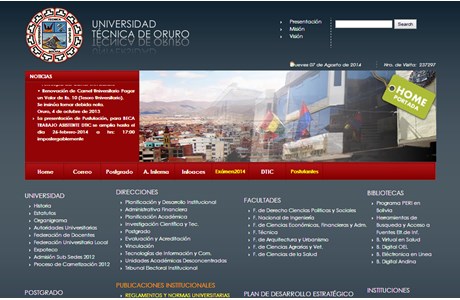 Technical University of Oruro Website