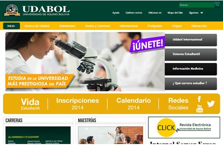 Aquino University Bolivia Website