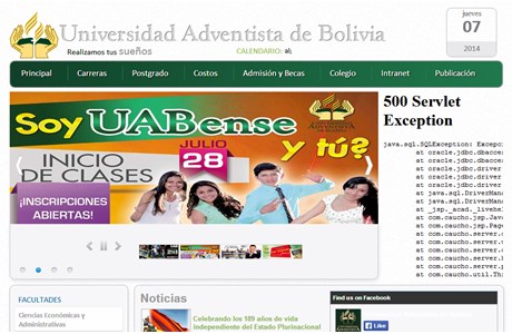 Adventist University of Bolivia Website