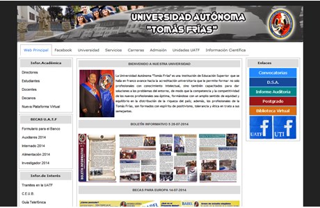 Autonomous University Tomás Frías Website