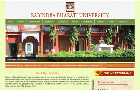 Rabindra Bharati University Website