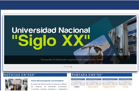 National University of Siglo Veinte Website