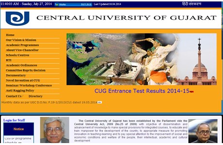 Central University of Gujarat Website