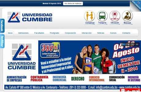 Cumbre Private university Website