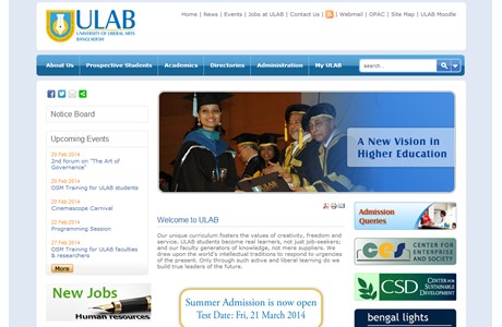 University of Liberal Arts Bangladesh Website