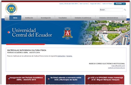 Central University of Ecuador, Quito Website