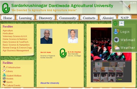 Sardarkrushinagar Dantiwada Agricultural University Website