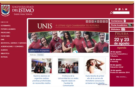 Istmo University Website