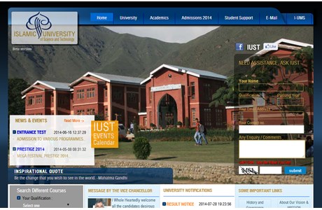 Islamic University of Science and Technology Website