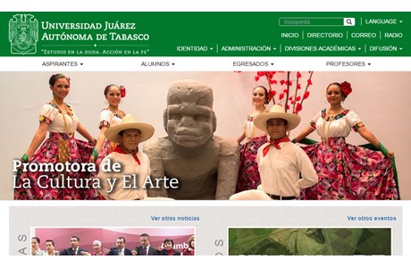 Juárez Autónoma de Tabasco University Website