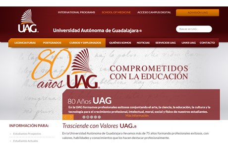 Autonomous University of Guadalajara Website