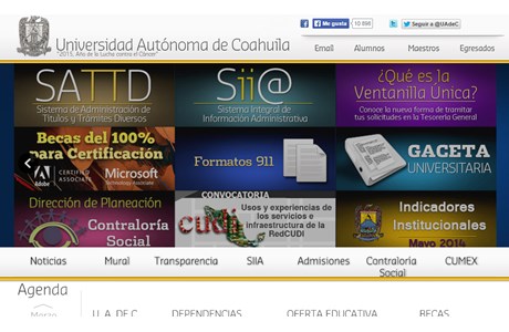 Autonomous University of Coahuila Website