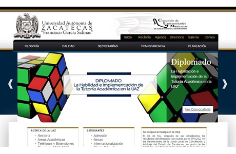 Autonomous University of Zacatecas Website