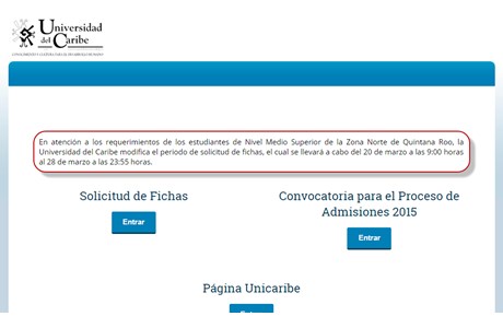 University of Caribe Website