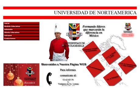 University of North America Website