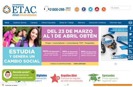 Universidad ETAC Website
