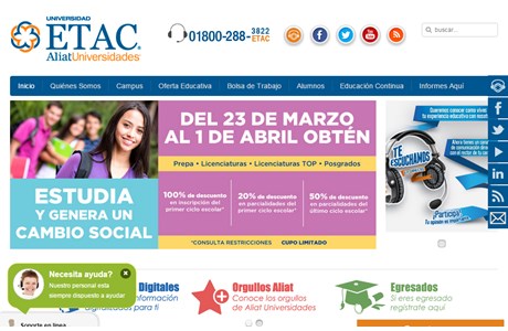 Universidad ETAC Website
