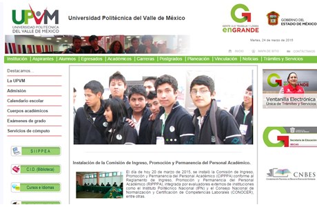 Universidad Politécnica del Valle de México Website