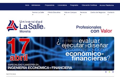 Universidad La Salle Morelia A.C. Website