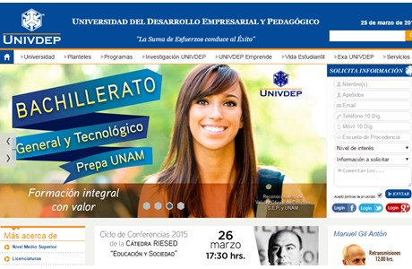 Universidad del Desarrollo Empresarial y Pedagógico Website