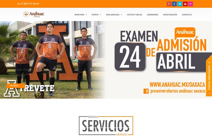 Anahuac University of Oaxaca Website