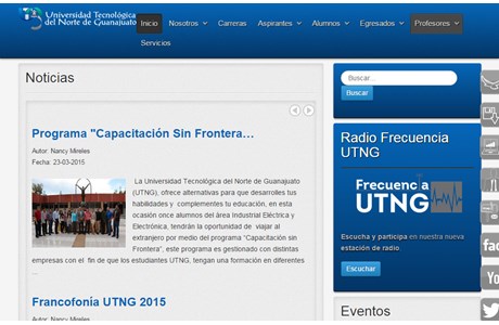 Technological University of North Guanajuato Website