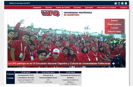 Universidad Politécnica de Querétaro Website