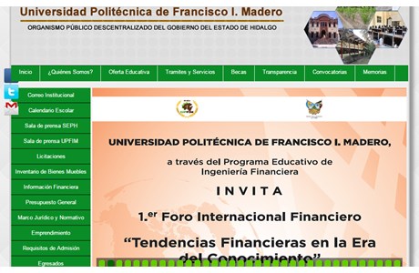 Universidad Politécnica de Francisco I. Madero Website