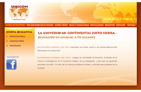 Universidad Continental Justo Sierra Website