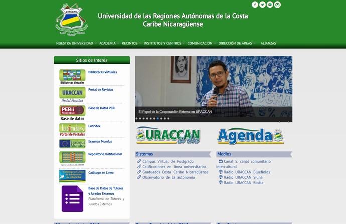 University of the Autonomous Regions of the Caribbean Coast of Nicaragua Website
