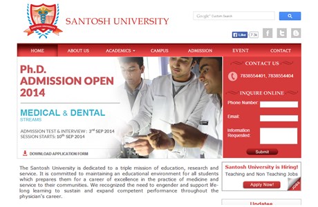 Santosh University Website