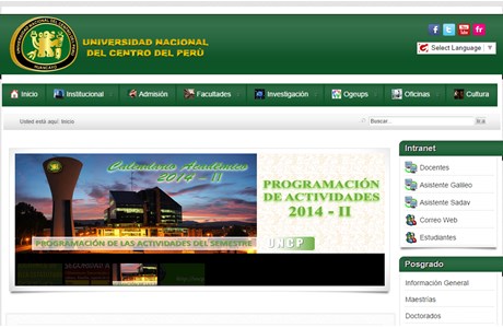 National University of Central Peru Website