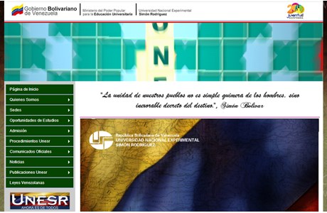 Simón Rodriguez National Experimental University Website