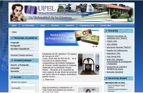 Libertador Experimental Pedagogical University Website